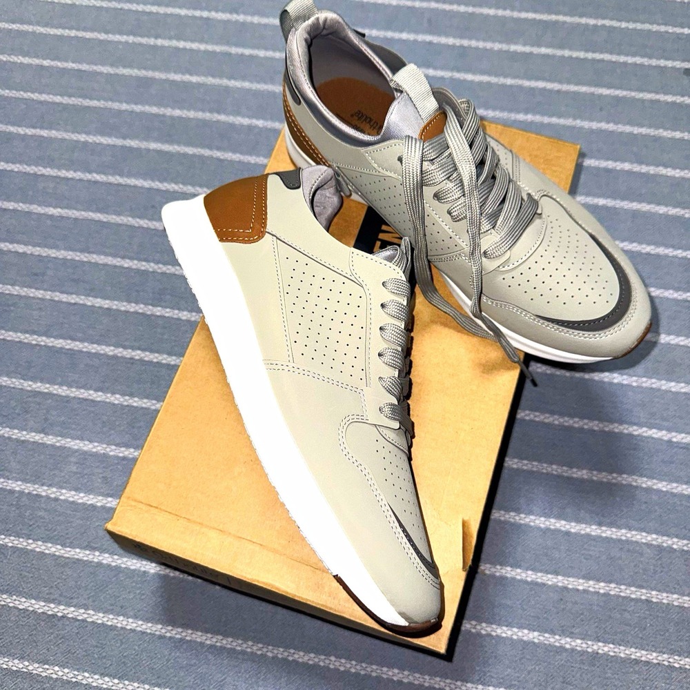 Steve Madden P-Sonny Men's US 8.5 Gray Breathable Cushioned Lace Up Sneaker